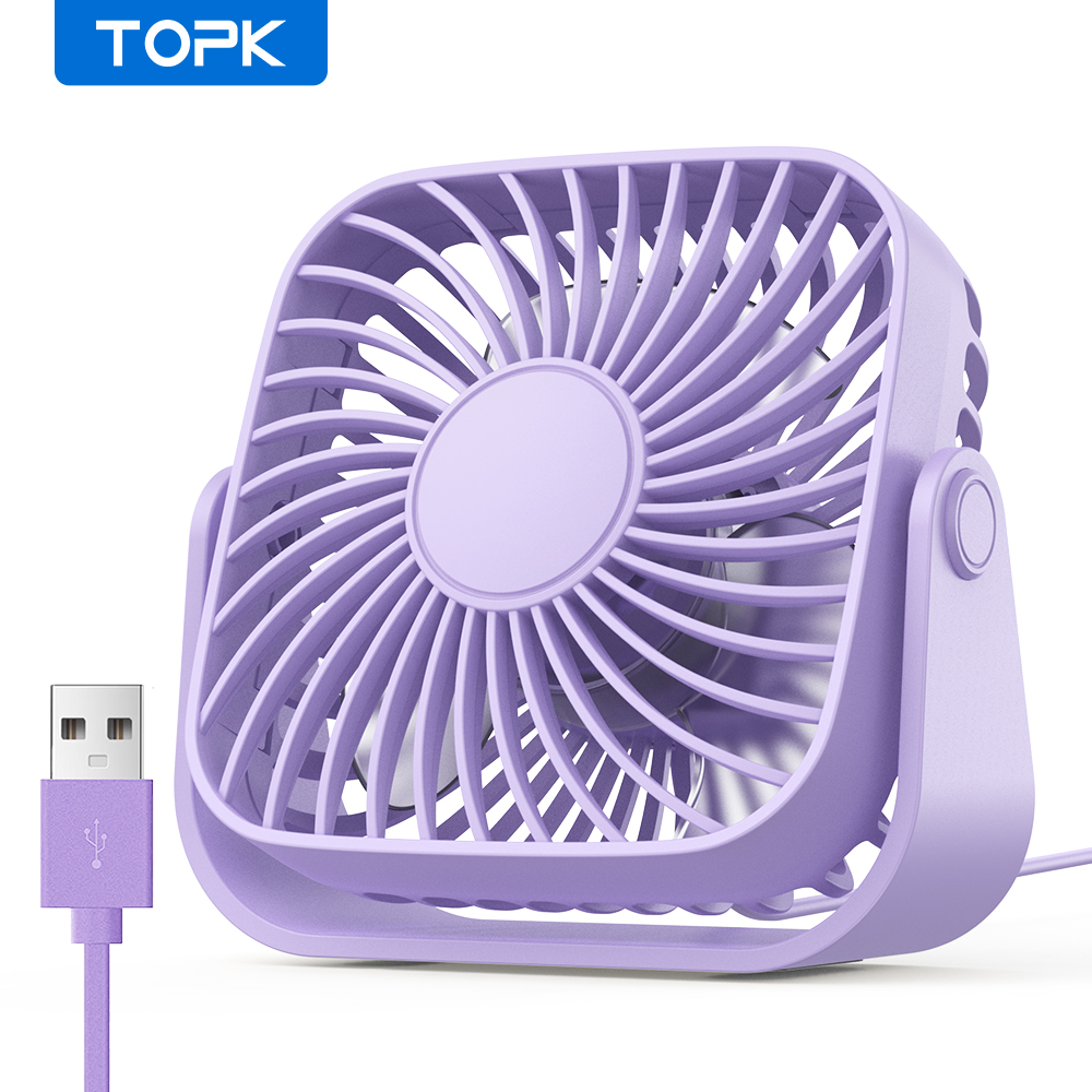 Desk Setup Gear - TOPK 4Inch USB Mini Desk Fan,3