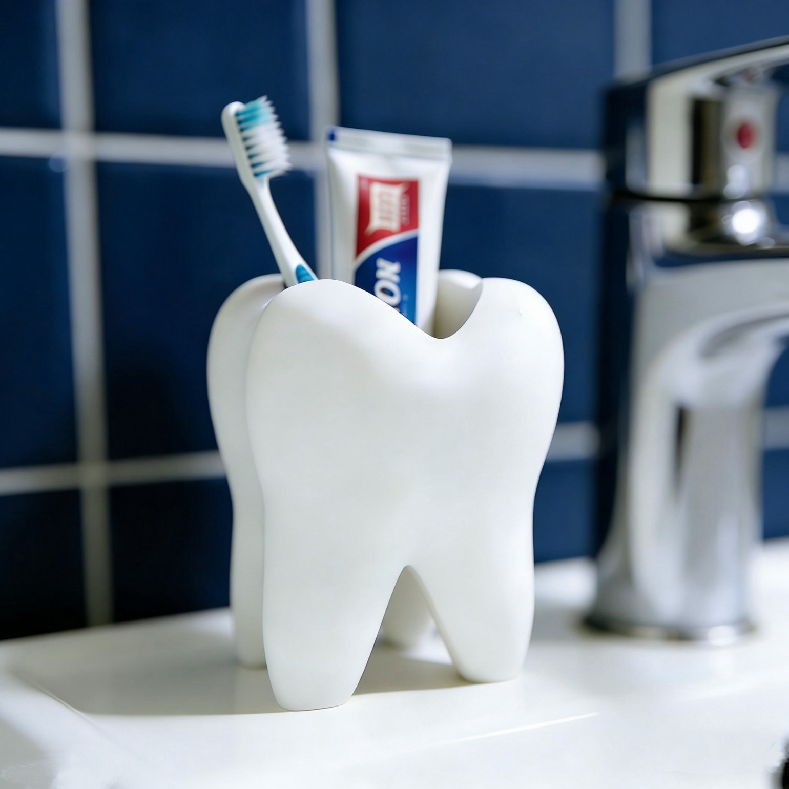 Desk Setup Shelf - 3D Printed Tooth Shaped Organizer Holder
