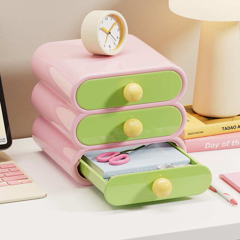 Desk Setup Shelf - Uforu Dopamine Desk Organizer, 3-Tier Drawer