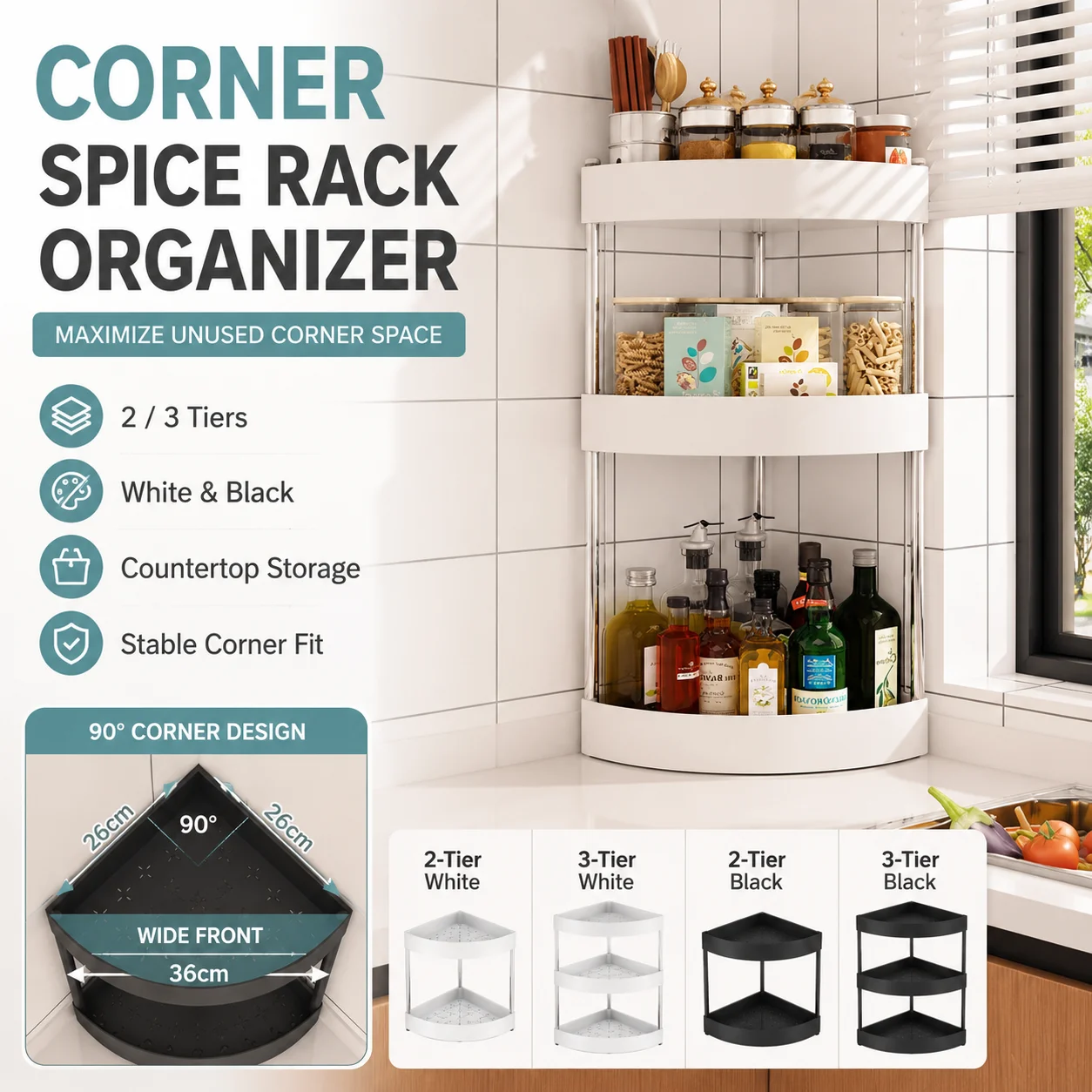 2/3Tiers Kitchen Desktop Corne – Desk Setup Shelf Bewertung und Preis