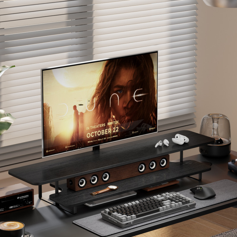 Walnut Finish Monitor Stand Ri – Desk Setup With Laptop And Monitor Bewertung und Preis