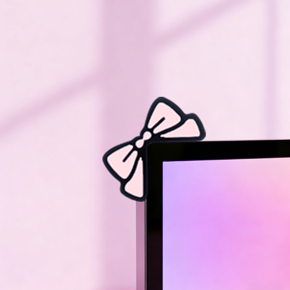 Cute Pink Bow Monitor Decor Ka – Desk Setup With Laptop And Monitor Bewertung und Preis