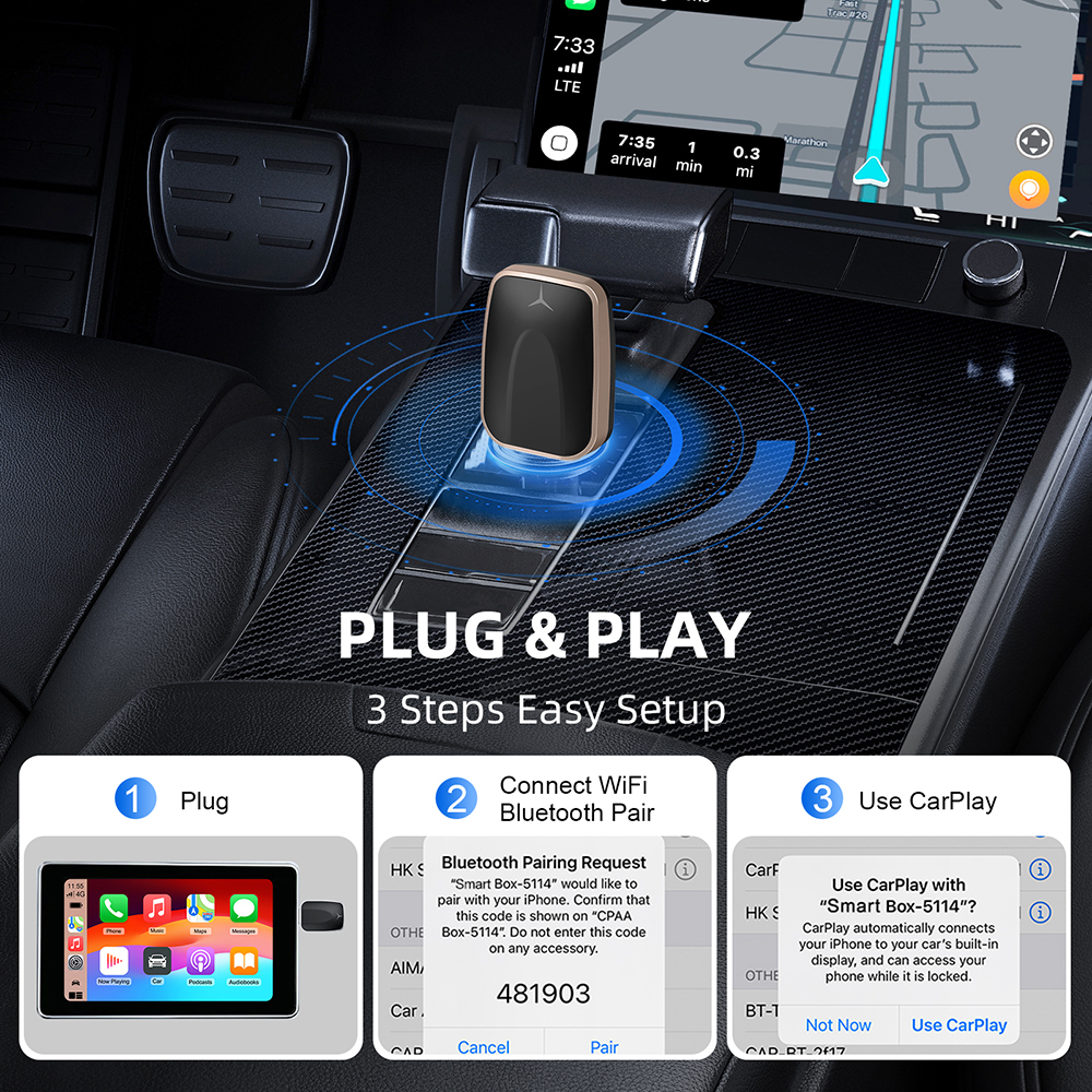 2in1 Wireless CarPlay Dongle W – Cable Box Organizer Bewertung und Preis