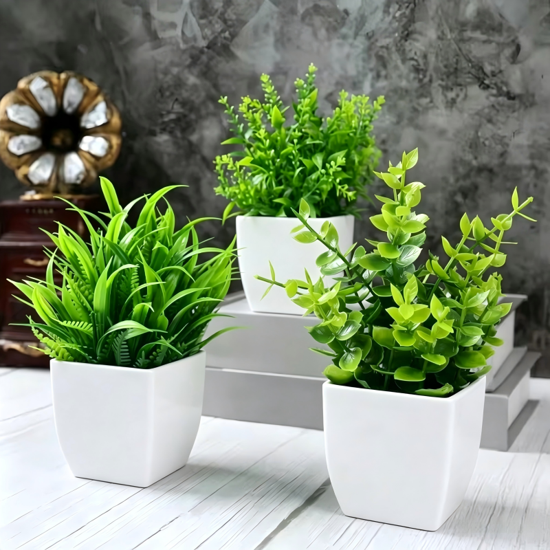 Mini Artificial Potted Plants  – Desk Setup Shelf Bewertung und Preis