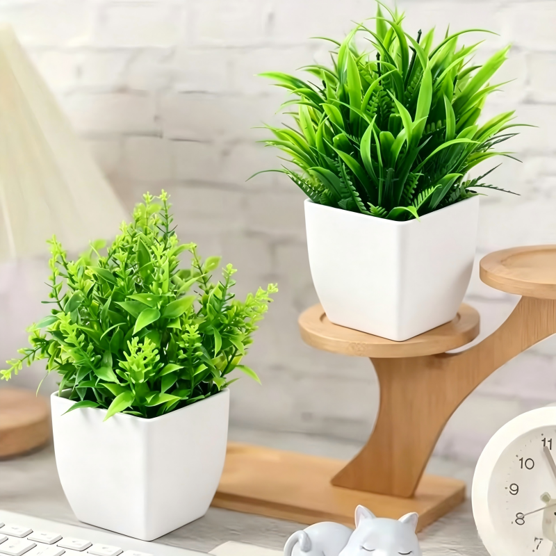 Mini Artificial Potted Plants  – Desk Setup Shelf Bewertung und Preis